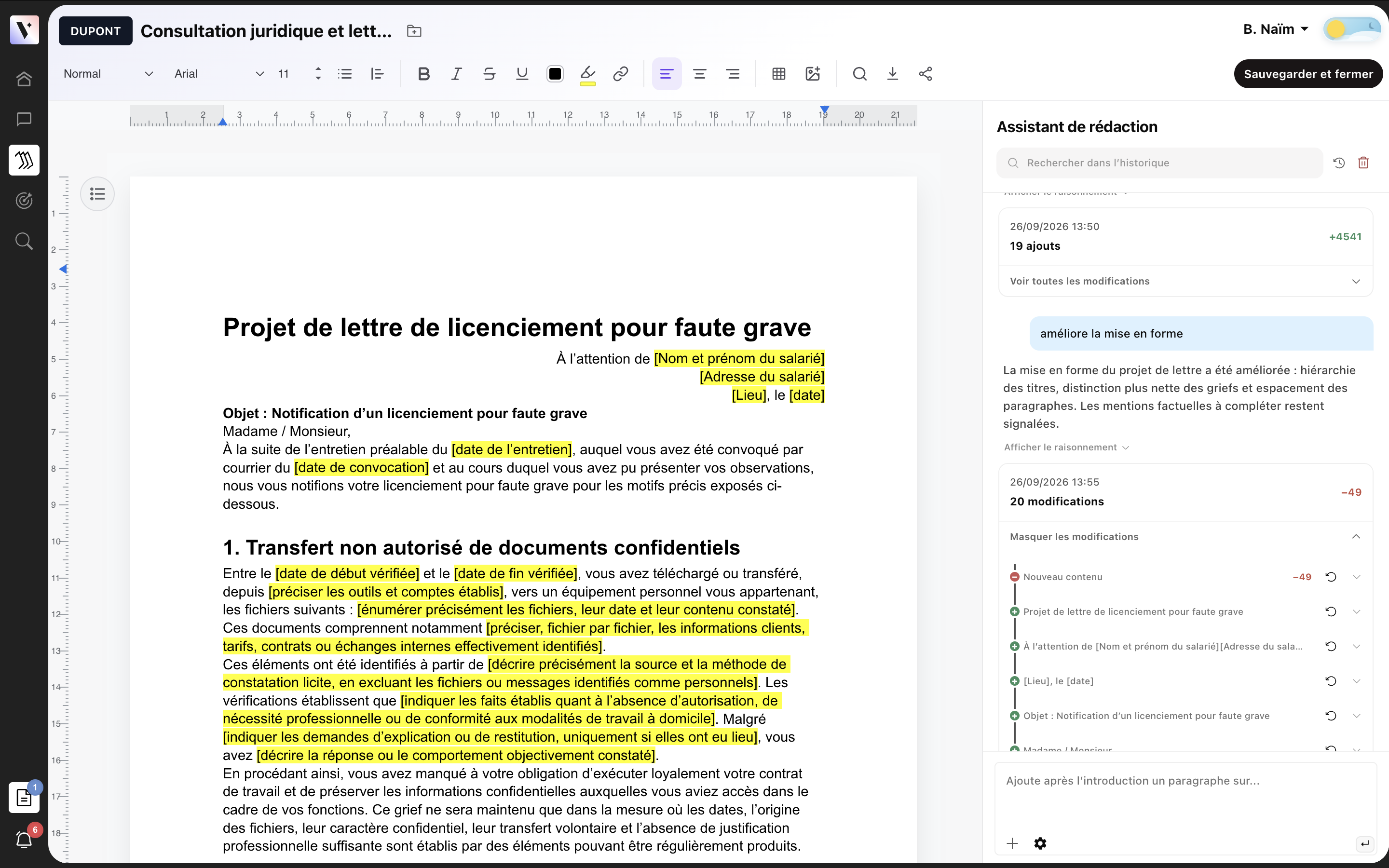 Éditeur de documents juridiques Verdict